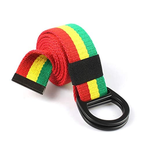 Image of VOARYISA Rasta RGY Jamaican Canvas Belt with Custom Styilish Buckle (Metal-1)