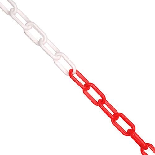 Image of True Products 15m x 6mm Plastic Barrier Chain Link Safety Decorative Garden Fence - Red & White