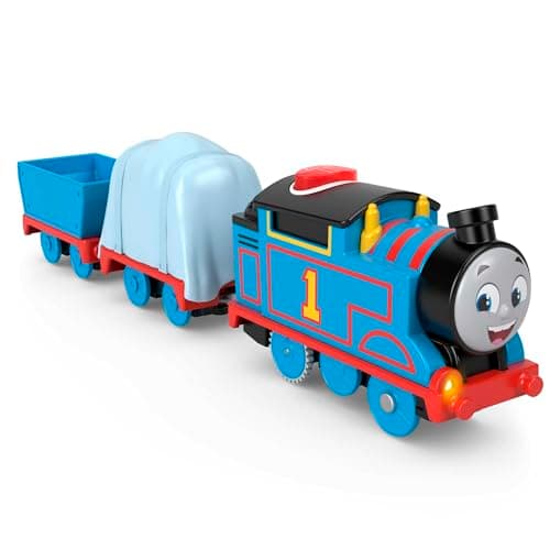 Image of Thomas & Friends Motorized Toy Train Talking Thomas Engine with Sounds Phrases & Cargo for Kids Ages 3+ Years, UK English Version, HWH17