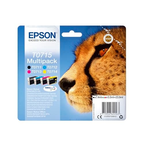 Image of EPSON Cheetah Ink Cartridge for Epson Stylus SX600FW Series - Assorted, Black/Cyan/Magenta/Yellow