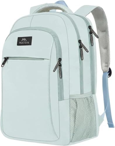 Image of MATEIN Laptop Backpack, 15.6 Inch Travel Backpack Women, Laptop Rucksack with USB Charging Port, School Bag Anti Theft Daypack Work Bags for Men Women, Bright Blue