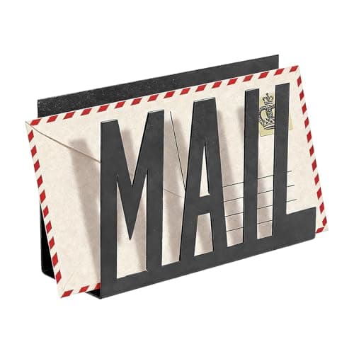 Image of Plkjiu Letter Holders for the Home, Metal Letter Holder Cutout Mail Lettering Design Mini Letter Rack for Desktop Home Entryway Living Room