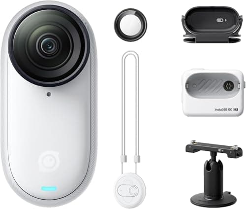 Image of Insta360 GO 3S 64GB Arctic White - 4K Tiny Portable Vlogging Camera, Hands-Free POVs, Mount Anywhere, Stabilization, 140 Min Battery Life, 10m Waterproof, AI Editing, Black, For Vlog, Travel