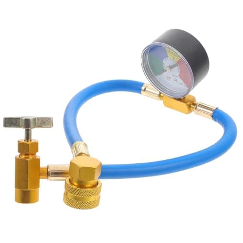 Image of Car R134A Air Conditioning Refrigerant Charging Hose with Gauge, Car AC Refrigerant Charge Hose Kit (1/2 Thread for Europe and American)