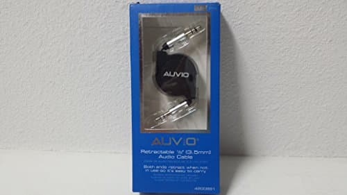 Image of Auvio 3 foot 1/8" Retractable Audio Cable (Black)