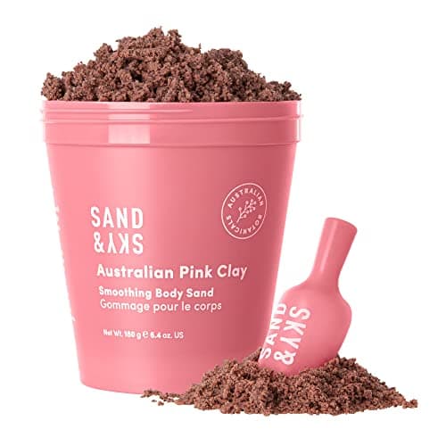 Image of Sand & Sky Australian Pink Clay Exfoliating Body Scrub with Macadamia Oil - Smoothing Shimmer Body Polish for Cellulite Reduction, Helps with Keratosis Pilaris, 6.8 oz