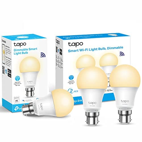 Image of TP-LINK Tapo Smart Bulb, Smart Wi-Fi LED Light, B22, 8.7W, Works with Amazon Alexa(Echo and Echo Dot), Google Home, Dimmable Soft Warm White, No Hub Required - Tapo L510B(3-Pack)[Energy Class F]