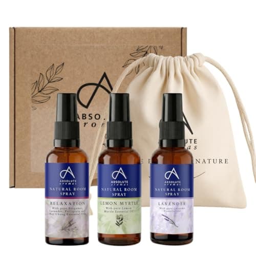 Image of Absolute Aromas Natural Room Spray Gift Set 3 x 30ml - Contains Lavender, Relaxation and Lemon Myrtle - for Sleep, Relaxing, Bathroom and Home