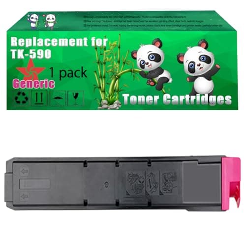 Image of Replacement TK-590 Toner Cartridges Compatible for Kyocera ECOSYS M 6026 cdn M 6026 cidn M 6526 cdn M 6526 cidn P 6026 cdn Printers, Up to 7000 Pages, Vivid Colors, Contains Chip (1 Pack Magenta)