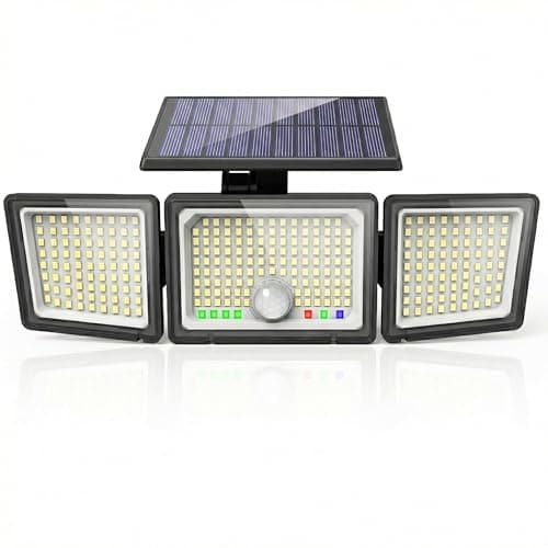 Image of CLAONER Solar Lights Outdoor, Upgraded 286 LED Motion Sensor Security Light with 360° Wide Lighting Angle, Easy to Install, IP65 Waterproof Durable Solar Powered Flood Lights for Outside