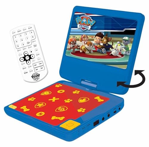 Image of LEXIBOOK Paw Patrol Chase Portable DVD player, 7 "LCD, 2 Speakers, Rechargeable Battery, blue/red, DVDP6PALXB