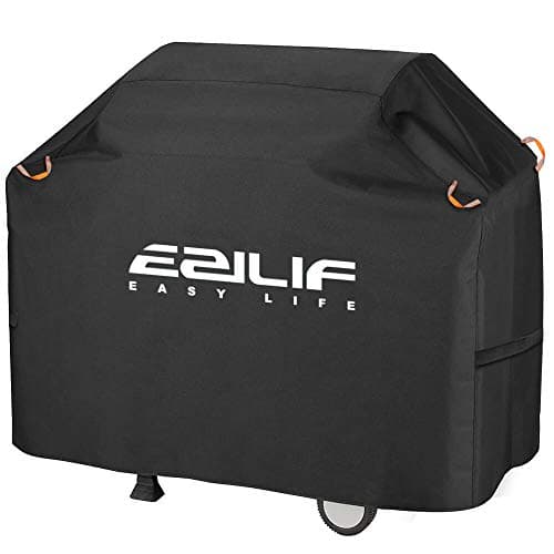 Image of Ezilif BBQ Cover, Waterproof Barbecue Covers, Oxford Heavy Duty Large Barbecue Cover with Reflective Strips, Rip-Proof, UV Proof Outdoor Gas BBQ Cover for Weber, Brinkmann, Char Broil (147x61x117cm)