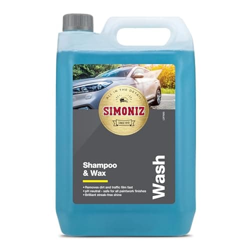 Image of Simoniz Car Shampoo & Wax 5L, 2-in-1 Car Shampoo, Deep Car-Cleaning With Carnauba Wax Protection, Use In A Bucket Or Snow Foam Cannon To Get Tough On Dirt & Grime, Safe For All Paintwork, 5 Litre
