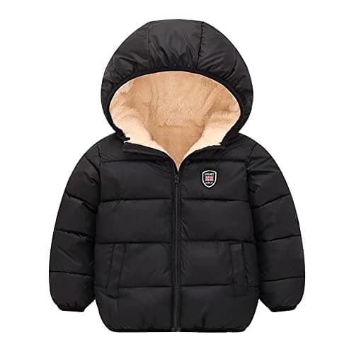 Image of Miyanuby Toddler Baby Hooded Outerwear Jacket Boys Girls Thicken Warm Winter Coat 2-7 Years