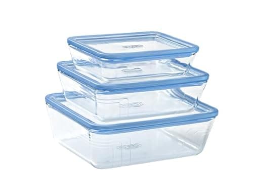Image of Pyrex Zero Plastic - Set of 3 food storage boxes (1 X 0,8L + 1 X 1,5 L + 1 X 2,6 L)