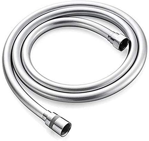 Image of GRIFEMA Smooth Shower Hose 1.8m / 71 Inch – Flexible PVC Shower Hose, Anti-Kink & Leakproof, Universal G1/2" Fit, Durable Replacement Hose with Brass Connectors & Washers - Silver