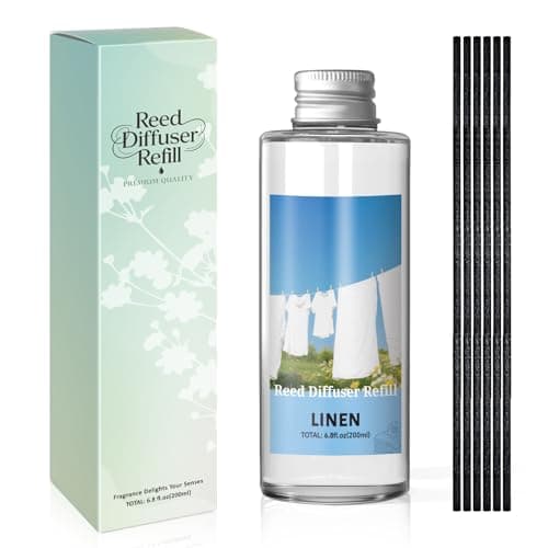 Image of SCENTORINI Fresh Linen Reed Diffuser Refill Oil 200ml – Crisp Clean Scent Refill for Reed Diffusers – Airy Fresh Aroma for Bathroom, Wardrobe, Office & Everyday Home Use