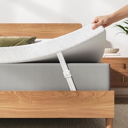 Image of Bednew Memory Foam Mattress Topper, 10cm Thickness Mattress Topper Double Bed with Anti-Slip Breathable Washable Cover, Back Pain Relief, Double Size 135x190x10cm