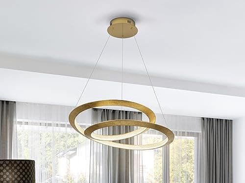 Image of Schuller Eternity Integrated LED Pendant Ceiling Light Dimmable Gold 3000K Remote Control