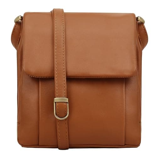 Image of Lloyd Baker Genuine Leather Crossbody Bag – Soft and Compact Shoulder Handbag with Adjustable Strap and Multiple Compartments | Raisa (Tan)