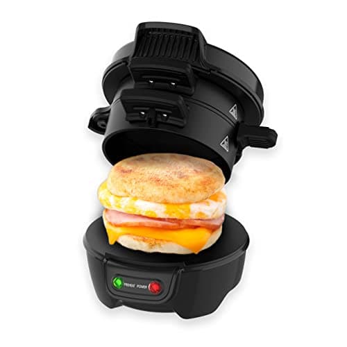 Image of Drew&Cole - Electric Breakfast Muffin Sandwich Maker - Grilled Toastie Maker with Easy To Clean Non-Stick Cooking Plates - Includes Egg Cooker Ring - Fantastic English Muffins, Omelettes & Waffles