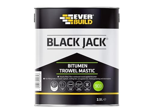 Image of Sika Black Jack 903 Bitumen Trowel Mastic – Trowellable Bituminous Compound – Black – 2.5 Litre