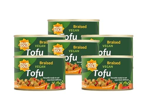 Image of Marigold Braised Vegan Tofu, 225g (Pack of 6) – High Protein, Gluten-Free, Ready-to-Eat, Versatile Plant-Based Soya