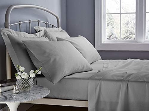 Image of Seventh Linen Luxury 400tc Extra Deep 16” / 40cm Fitted Sheet 100% Egyptian Cotton 400 Thread Count Hotel Quality Bed Sheets Double King Super King Size (Grey, King)