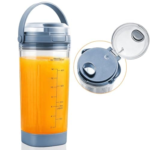 Image of Gdrtwwh Blender Cup 18oz with Sip & Seal Lid Fit for Ninja BC100 Series and BC151 Series, Blender Replacement Parts for Ninja (Blue)