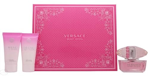 Image of Versace Bright Crystal Eau De Toilette 50 ml Body Lotion Shower Gel Gift Set Her