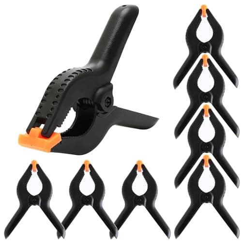 Image of 8Pcs Nylon Spring Clamps 6 Inch, Heavy Duty Plastic Spring Clips Clamps for Woodwork, DIY Projects, Photo Studio, Background Muslin Etc