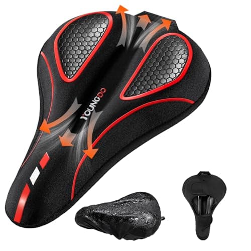Image of YOUNGDO Bike Seat Cover, Gel Bicycle Seat Cover, Soft and Comfortable Bike Seat Cover, Waterproof and Dustproof Bicycle Seat Cover, for Narrow Wide Bicycle Seats