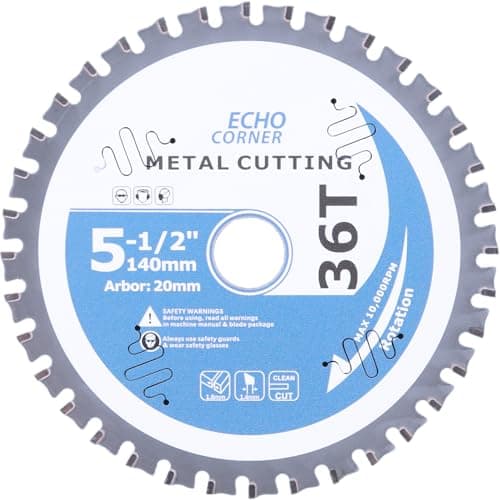Image of Echo Corner 140mm Metal Cutting circular saw blade, Fast Clean Cool Dry Cut off Mild Steel, Angle Iron, Ferrous Non-Ferrous Sheet/Plate/Tube, 20mm Bore, 16mm, 12.7mm, 10mm Reducing Ring