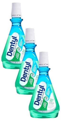 Image of Dentyl Dual Action Smooth Mint Plaque-Reducing CPC Mouthwash, 500ml (Pack of 3)