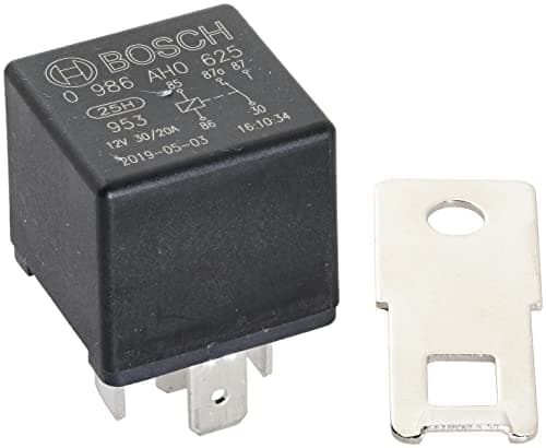 Image of Bosch 0986AH0625 Mini Relay 12V 30A , IP5K4, Operating Temperature from -40 Degree to 100 Degree C, 5 Pin Relay