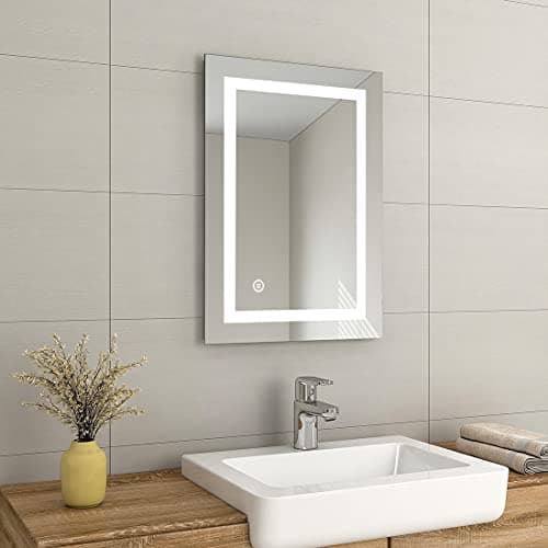 Image of EMKE 700 x 500mm Illuminated LED Bathroom Mirror LED Mirrors Light with Shaver Socket + Touch Control Switch + Demister