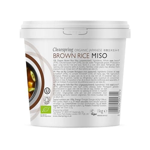 Image of Clearspring Organic Japanese Brown Rice Miso Paste | Unpasteurised | 1kg | Traditionally Fermented | High in Protein | Vegan | Great Taste Award