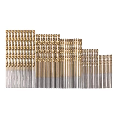Image of 50-Piece HSS Titanium Coated Twist Drill Bit Set for Wood, Plastic, Copper & Aluminum (1-3mm)