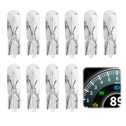 Image of Novstuf 10 Pcs 286 Car Bulbs Dashboard Instrument Panel Light Bulbs 12V 1.2W W2x4.6D Capless T5 Car Bulbs T5 LED Bulbs Small Capless Dashboard Panel Speedo Instrument Replacement Bulbs