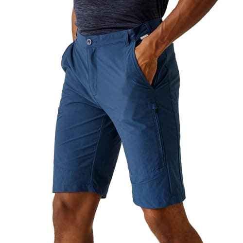 Image of Regatta Mens Highton Long Cargo Hiking Walking Shorts - Denim - 30