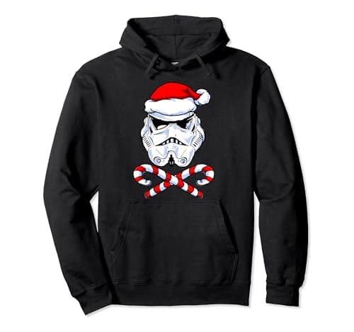 Image of Star Wars Christmas Santa Stormtrooper Crossed Candy Canes Pullover Hoodie