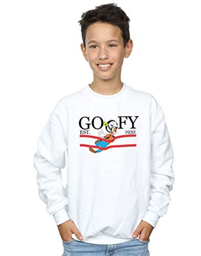 Image of Disney Boys Goofy By Nature Sweatshirt White 5-6 Years
