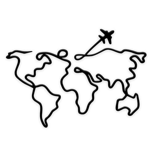 Image of Xedatric World Map Wall Decor – Minimalist Metal Art for Travel Lovers – Perfect Travel Wall Art and Home Décor Accent