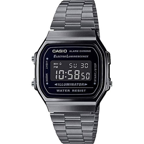 Image of Casio Unisex 36.00mm Quartz Watch with LCD Digital dial and Black Metal Bracelet Strap A168WEGG-1BEF