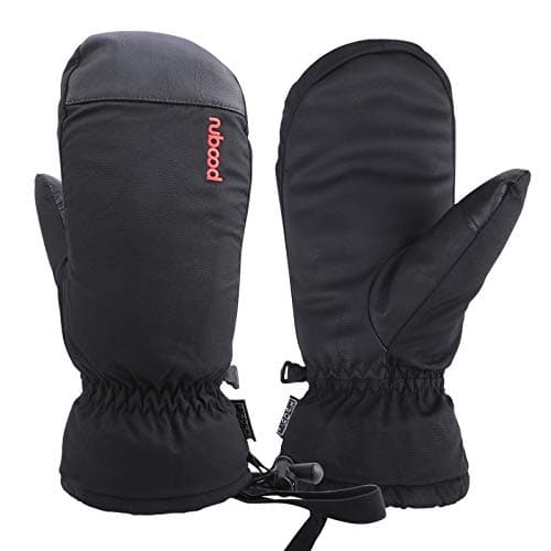 Image of QKURT Ski Mittens, Winter Snowboard Mittens Waterproof Snow Gloves Leather Gloves for Outdoor Activitives Men Women