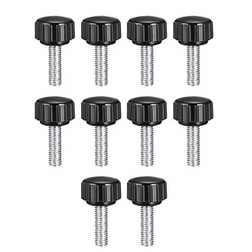 Image of sourcing map M5 x 20mm Metric Male Thread Knurled Clamping Knobs Grip Thumb Screw Hand Clamping Handle Bolt with 15mm Plastic Knobs Black 10 Pcs