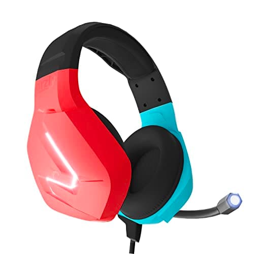 Image of Orzly Gaming Headset with Mic for Nintendo Switch OLED and Lite Joycon Color Match with Led Light Microphone & Remote - Hornet RXH-20 Tanami Edition