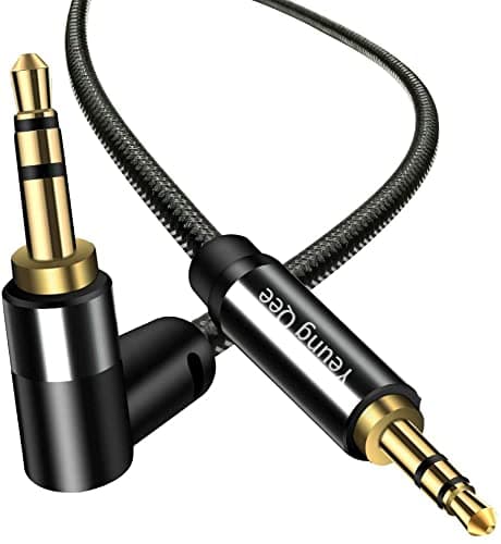 Image of Yeung Qee 3.5mm Aux Cable 0.3m, 3.5mm Male to Male Stereo Audio Cable Audio Auxiliary Cord for Headphones, Car, Laptops,Android Smart Phones& More (30CM/1FT)