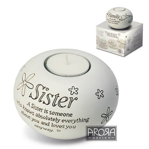 Image of Said with Sentiment 7306 Sentiment Tealight Holder Sister