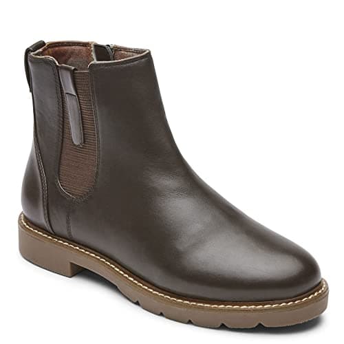 Image of Rockport Women's Kacey Bootie Ankle Boot, Brown Leather, 9.5 UK
